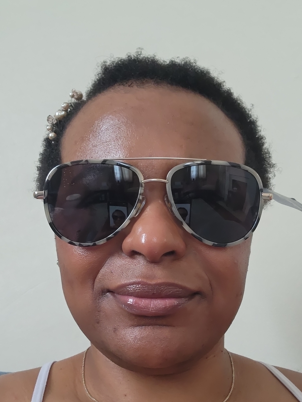 Tortoiseshell Fun Aviator Sunglasses with Black Lenses - Picture 6 of 6